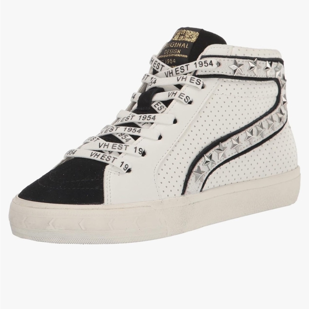 Vintage Havana Gadol High-Top Sneakers in White and Black
